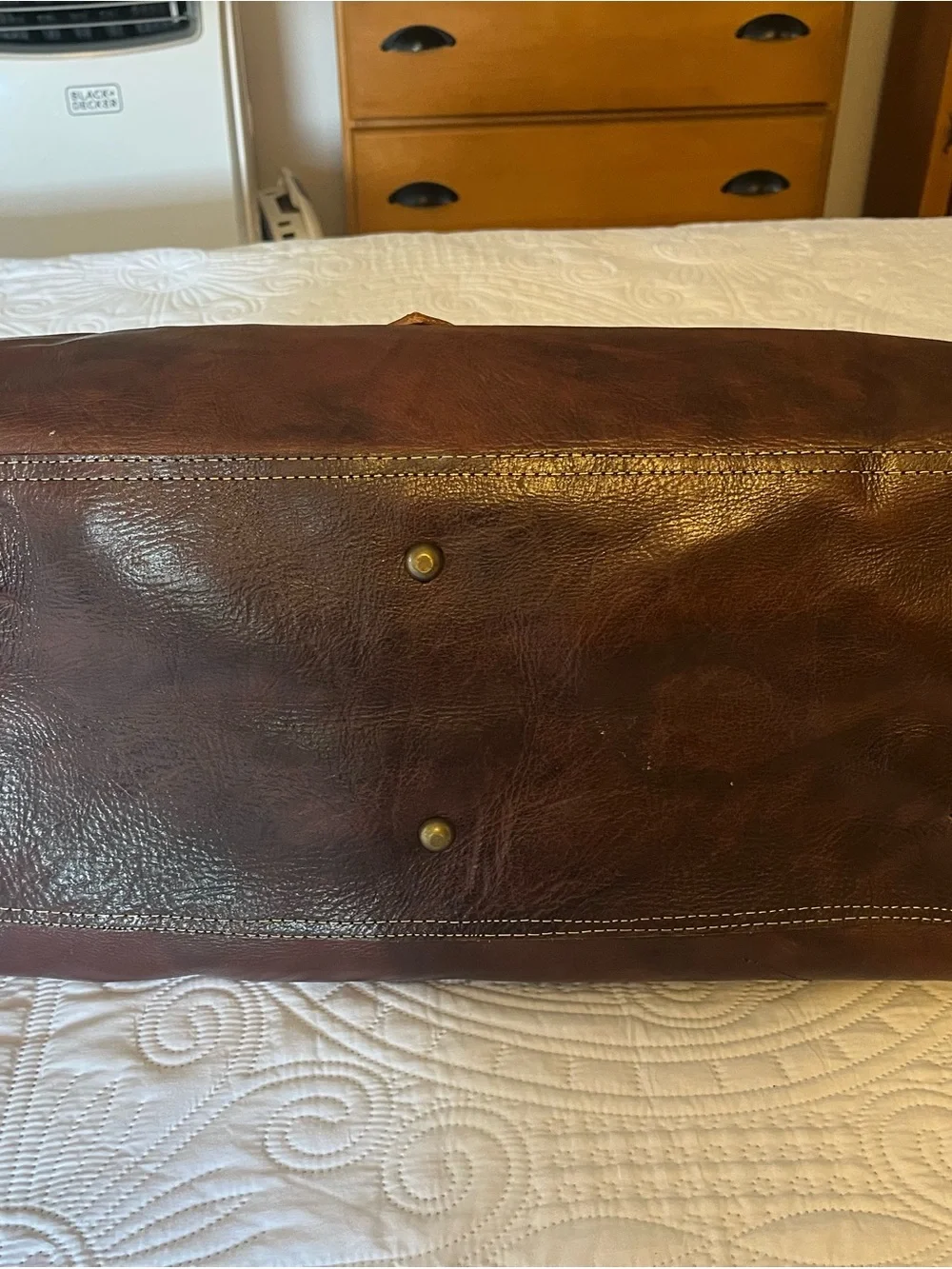 Large Classic CognacLeather Travel Bag/Full Grain Leather Bag/All Handmade
